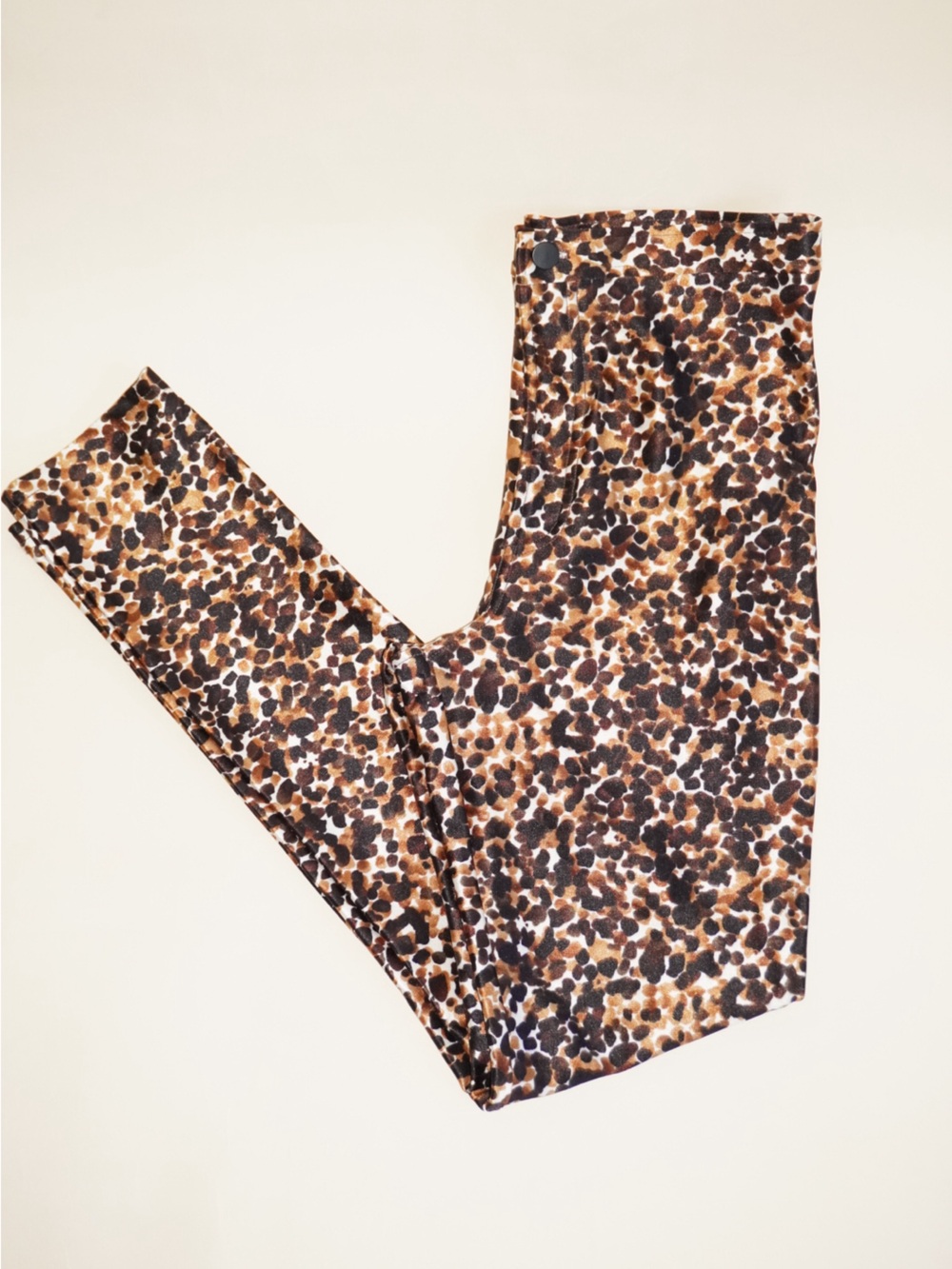 American Apparel Watercolor Leopard Print Disco High Waisted Pants - Size Large
